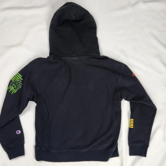 Champion × Super Mario Bros Reverse Weave Black Hoodie - Picture 4 of 6